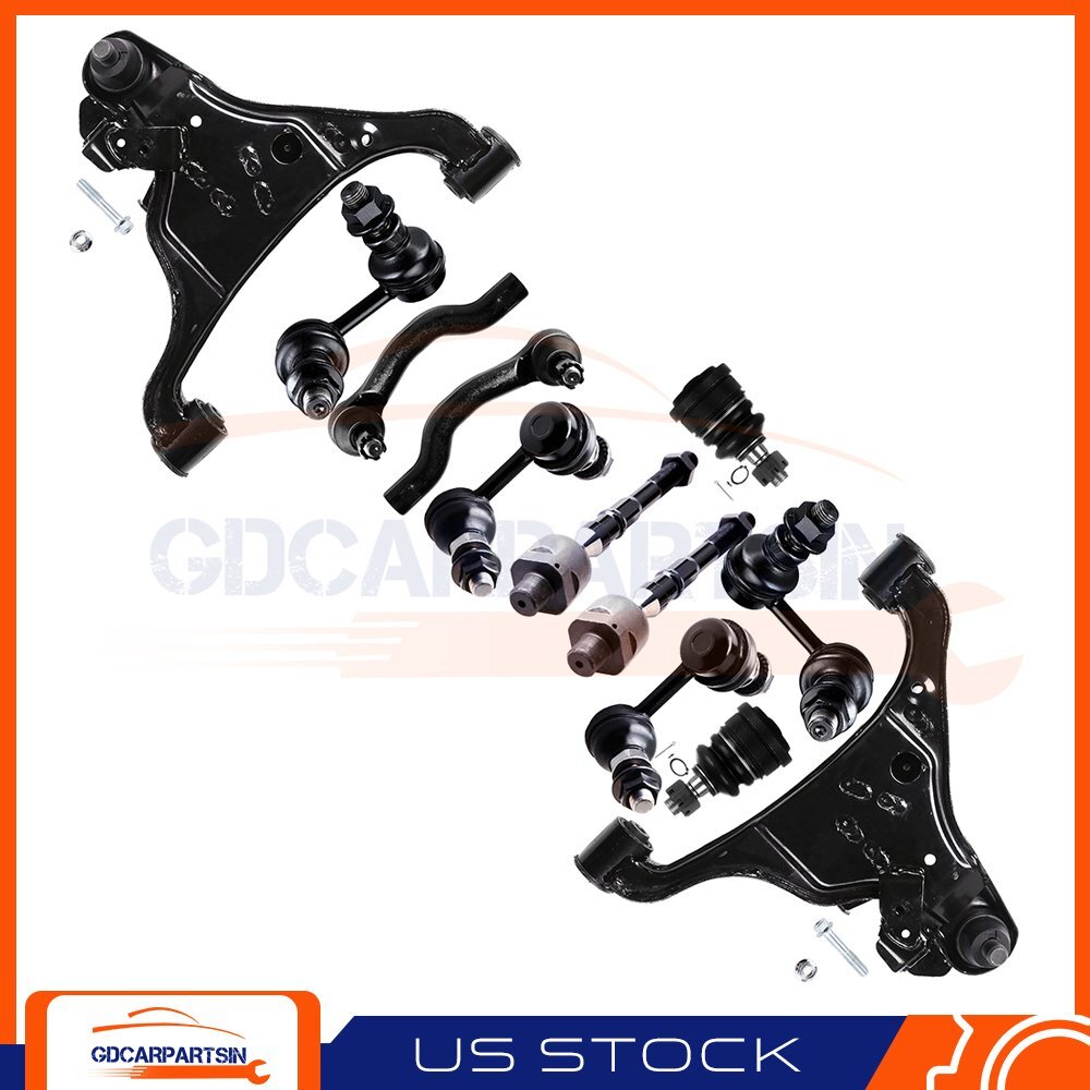 12-Piece Suspension Kit with Control Arms, Ball Joints, Sway Bar Links & Tie Rod Ends