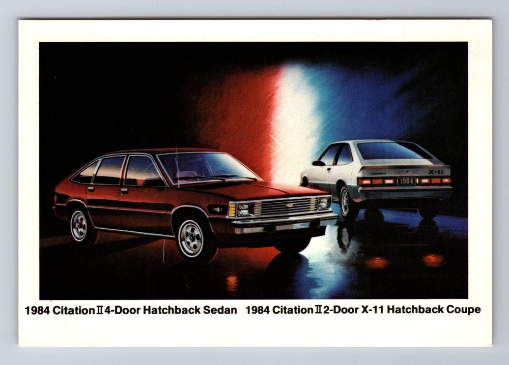 1984 Citation II 2 and 4 Door, Car, Transportation, Antique Vintage Postcard