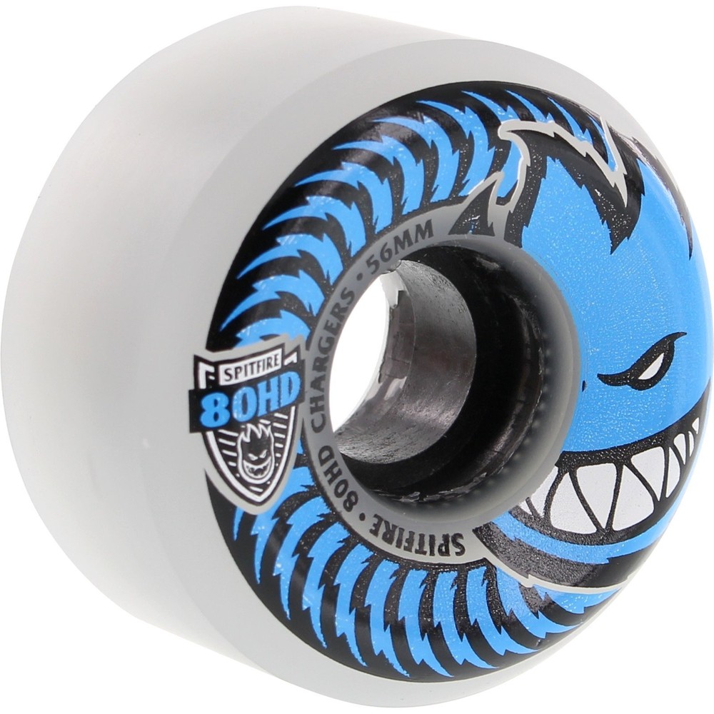 Spitfire 80hd Charger Conical 56mm Clear/Blue Skateboard Wheels (Set of 4)