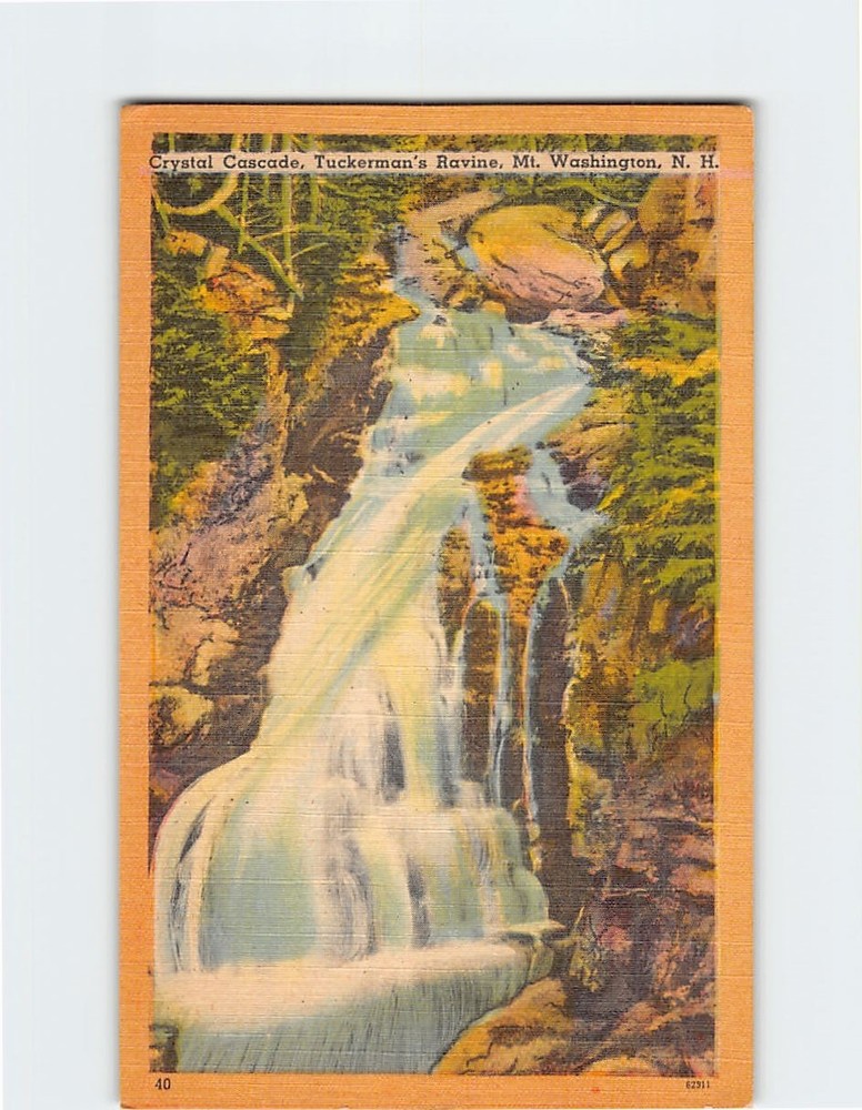 Postcard Crystal Cascade Tuckerman's Ravine Mt. Washington NH USA