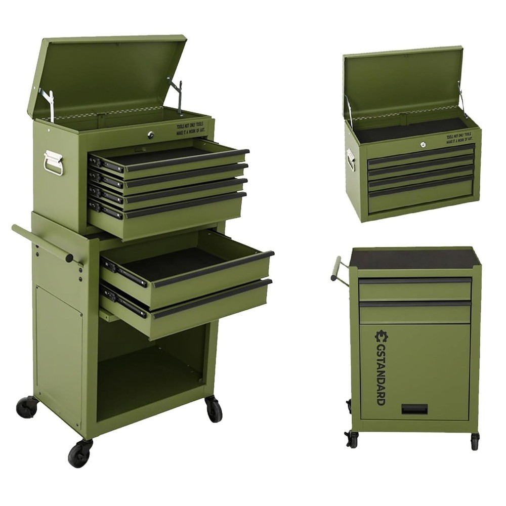 APTB226G Torin 6-Drawer Rolling Tool Chest with Detachable 2-in-1 Design and High Capacity Storage