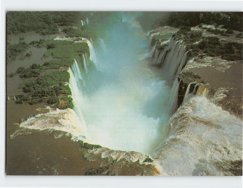 Postcard Aerial view of the Devils Throat Iguaçu Brazil