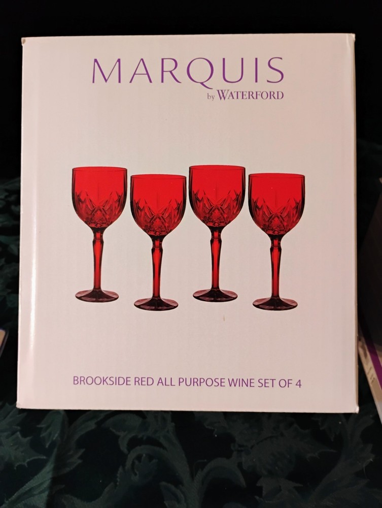 Waterford Marquis Brookside Red Wine Glass Set of 4 New in Box