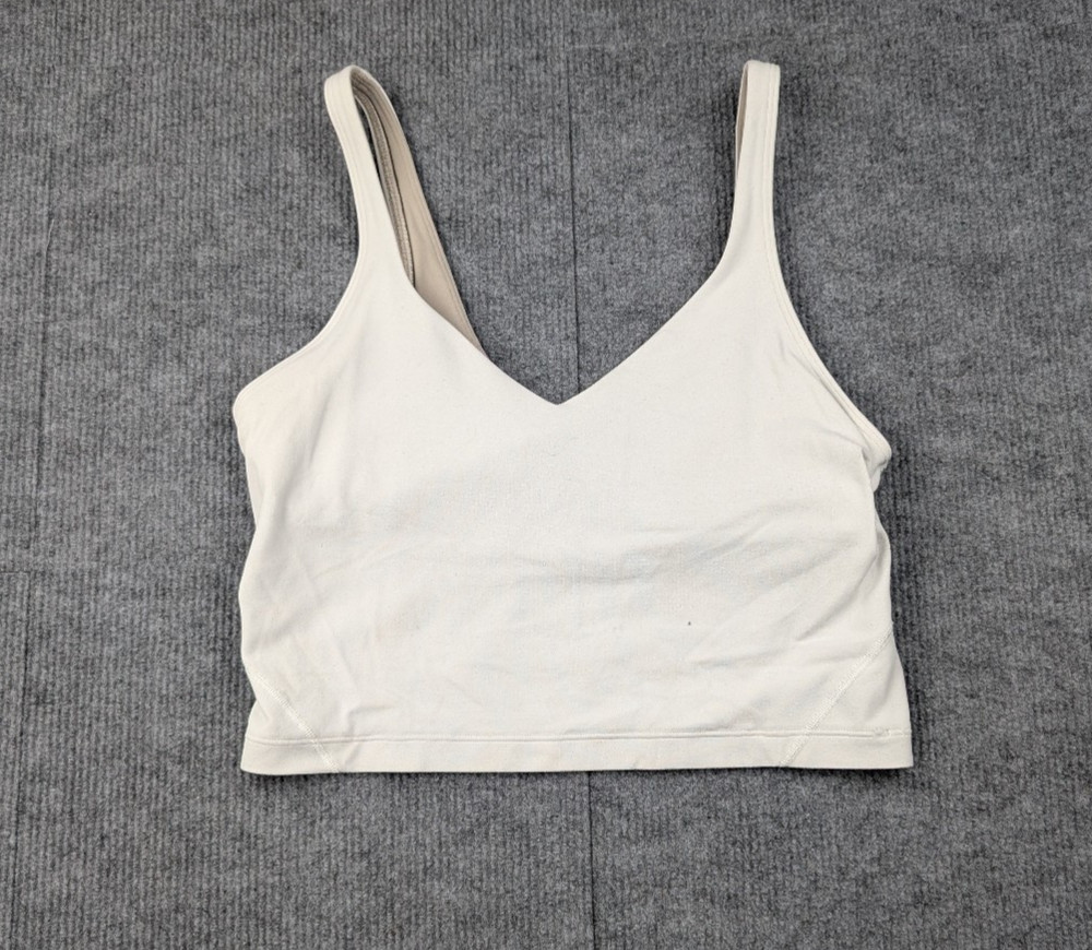 Lululemon Align Tank Top Womens 8 White Athleisure Crop Stretch Yoga Training