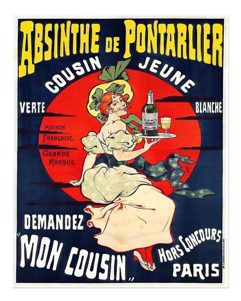 Vintage Absinthe Poster Wall Art - Elegant French Design Home Decor-image
