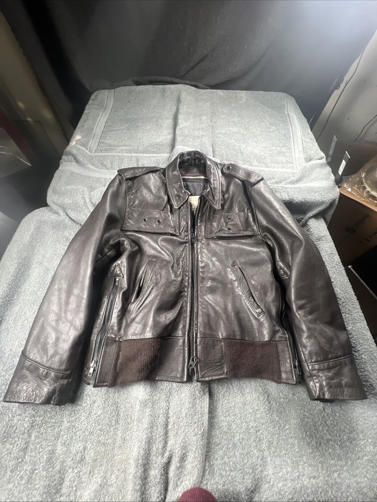 Vintage Taylor's Leatherwear Police Bomber Jacket Black Size 40 Made In USA