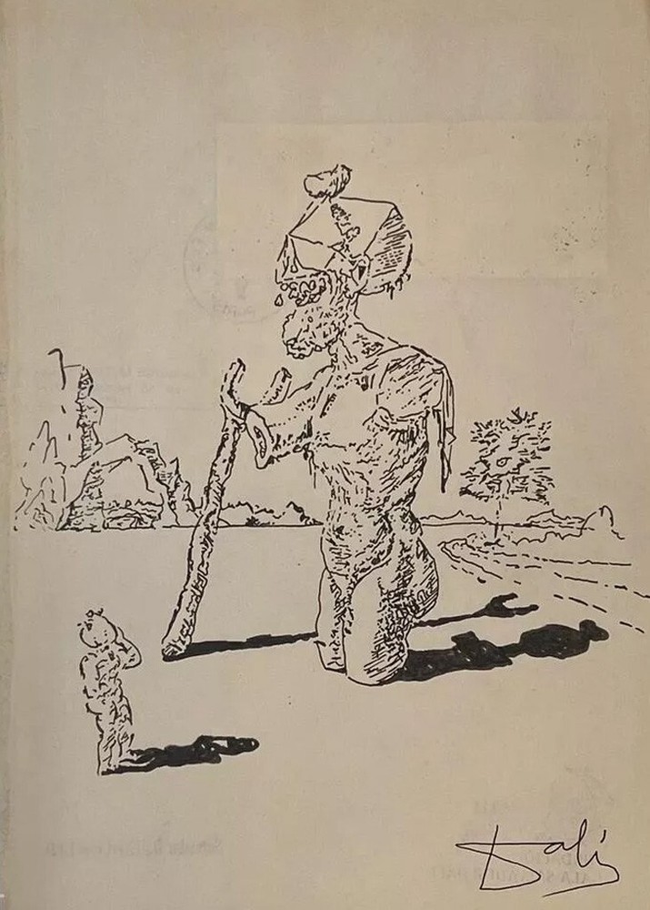 Salvador Dalí COA Art Drawing Painting Vintage Handmade Signed Original Paper