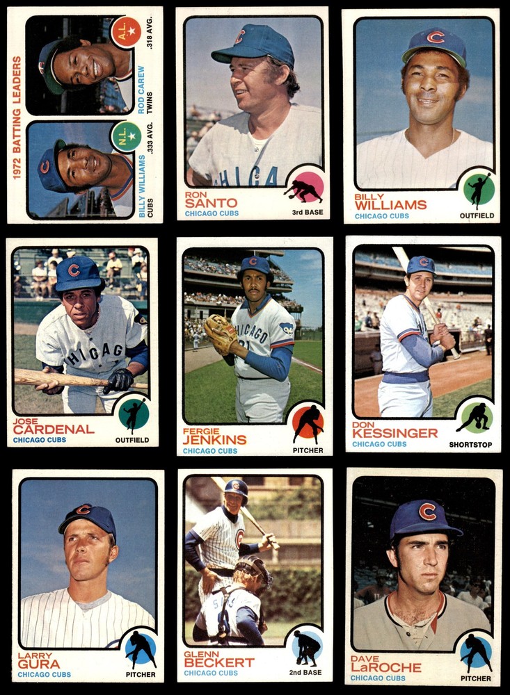 1973 Topps Chicago Cubs Near Team Set 5.5 - EX+ 7167207 (21 / 28 cards)
