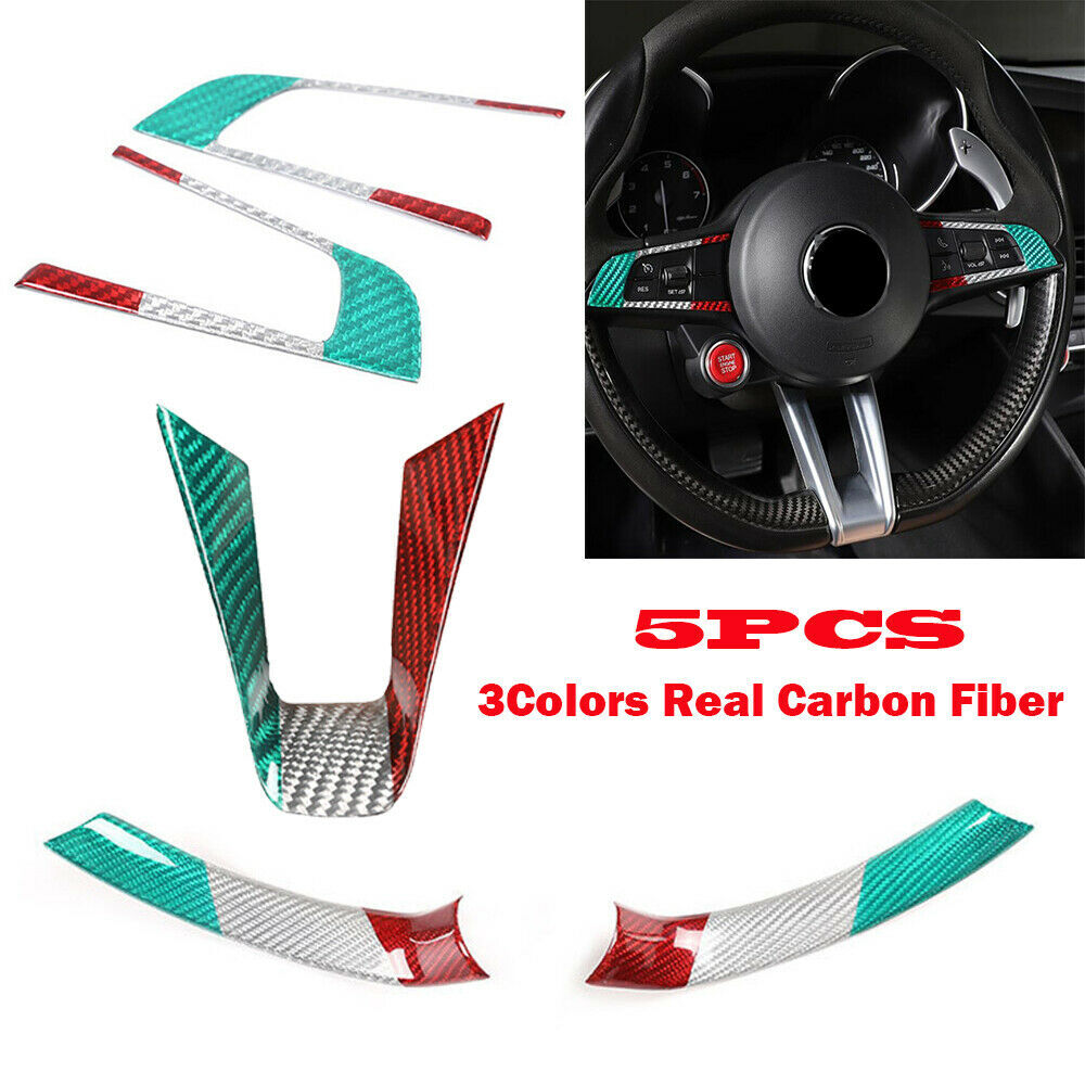 3PCS Real Carbon Interior Cover Trim Fit for Alfa Romeo Giulia Stelvio 2017-20