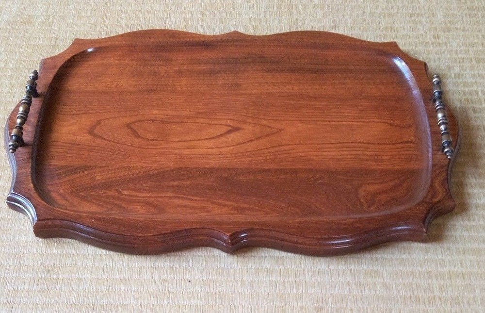 Serving Tray with Handles Retro Antique Style Wooden Tray Japanese Tableware