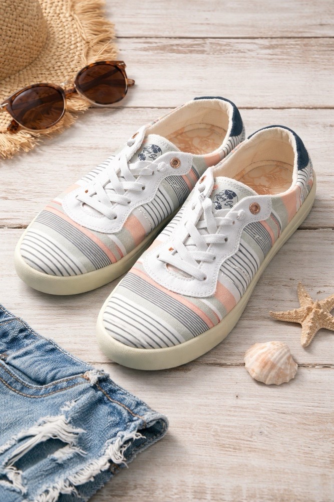 Roxy Surf Women's 9 Bayshore Plus W Lace Up Sneaker Everyday Gray White Floral
