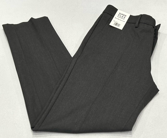 Haggar Mens Slim Straight Premium Flex Dress Pants Dark Gray 32x32