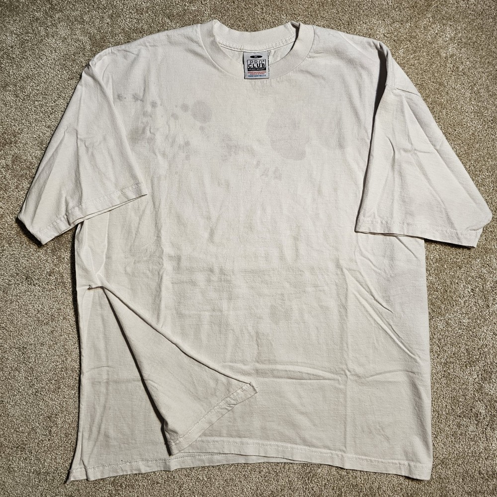 Vtg Y2k Stained Destroyed PRO CLUB XL Blank T-shirt Heavy Workwear Skate Grunge