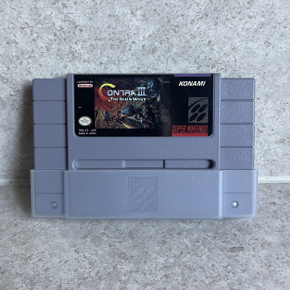 Contra 3 III: The Alien Wars SNES Super Nintendo Tested Authentic w/ Dust Cover