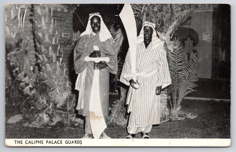 Indio CA Caliphs Palace Guards Riverside Date Festival Black Interest postcard