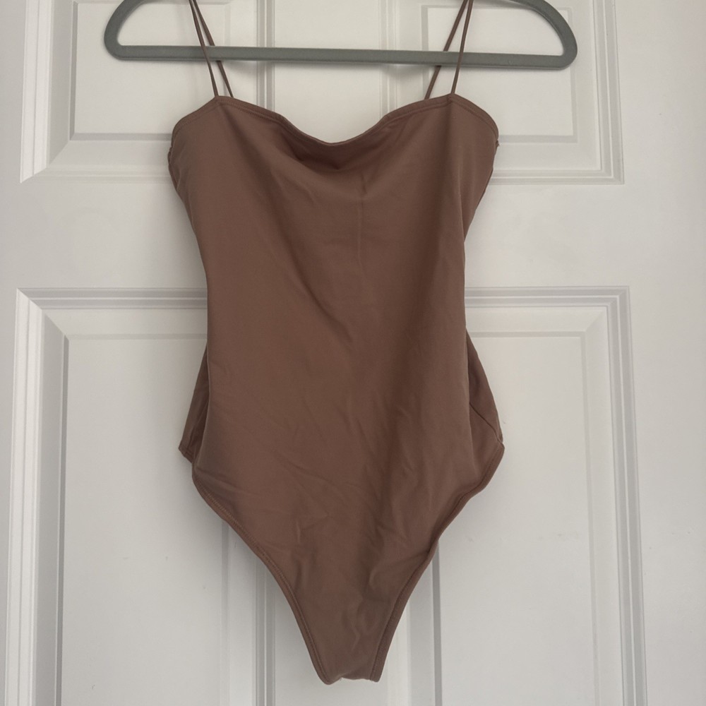 Abercrombie Taupe Brown Spaghetti Strap Tank Bodysuit Small