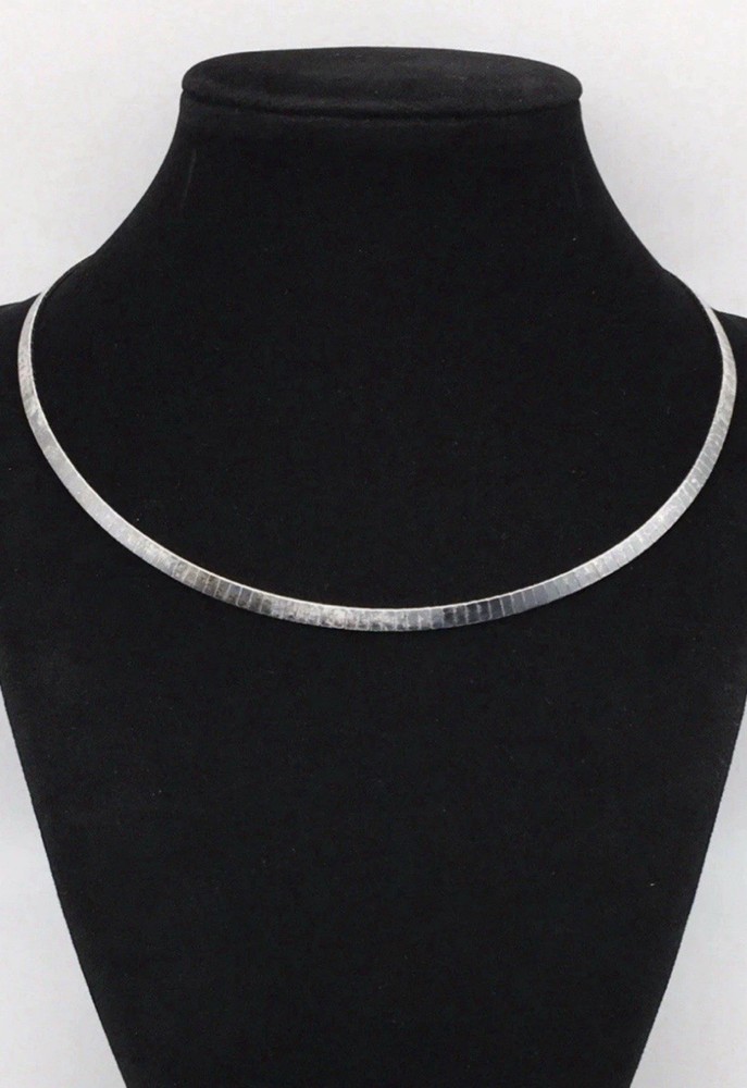 VTG 16” Marked VIOR Sterling Silver .925 Omega Necklace~