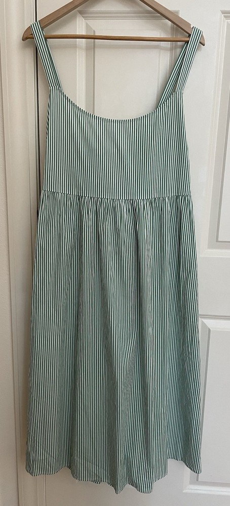 AVA VIV Womens Green Striped Sundress sz 3X Beach Maxi Strappy Cotton Casual