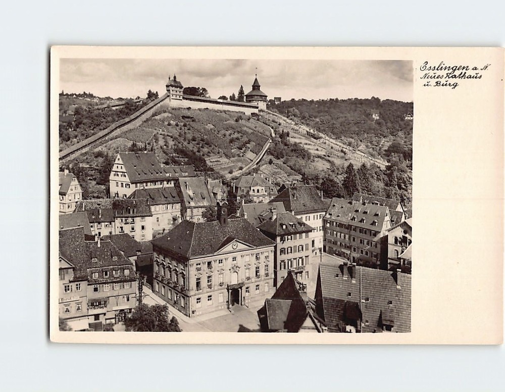 Postcard Neues Rathaus u Burg Esslingen Germany