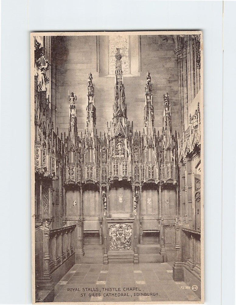 Postcard Royal Stalls Thistle Chapel St Giles Cathedral Edinburgh Scotland