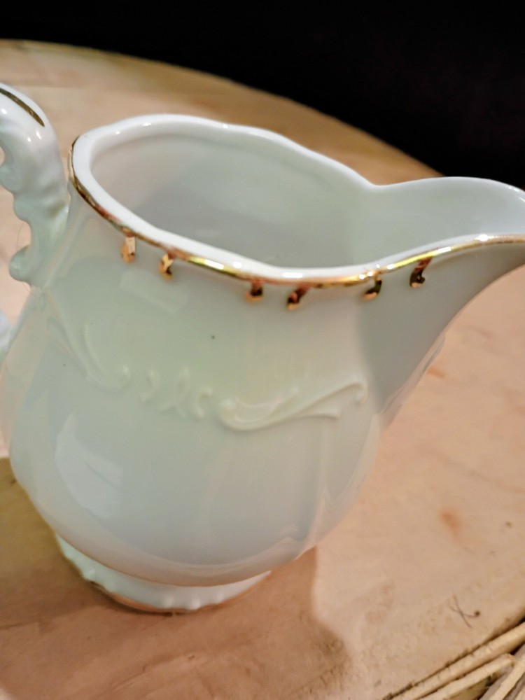 Vintage Lipper Mann White Porcelain Creamer Pitcher Discontinued Bone China