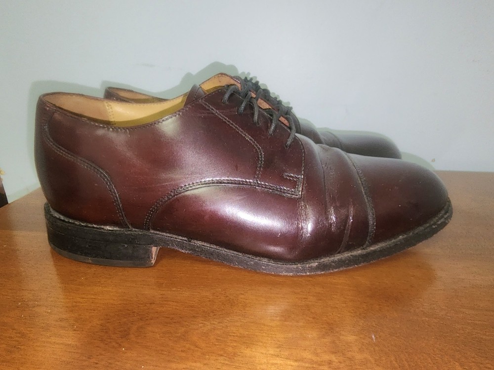 Bostonian Men's Burgundy Leather Cap Toe Oxfords Lace Up Dress Shoes 7.5