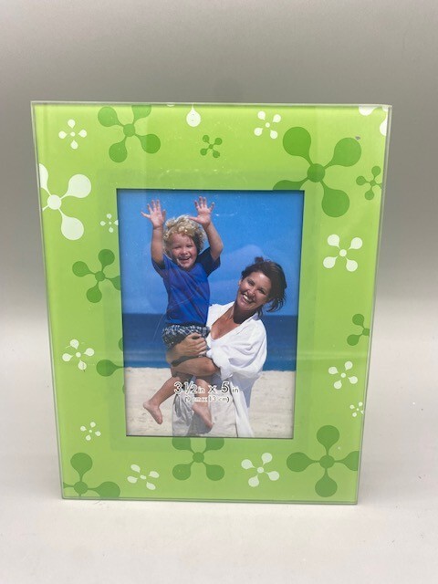 3 1/2in X 5in Decorated Glass Photo Stand Up Frame