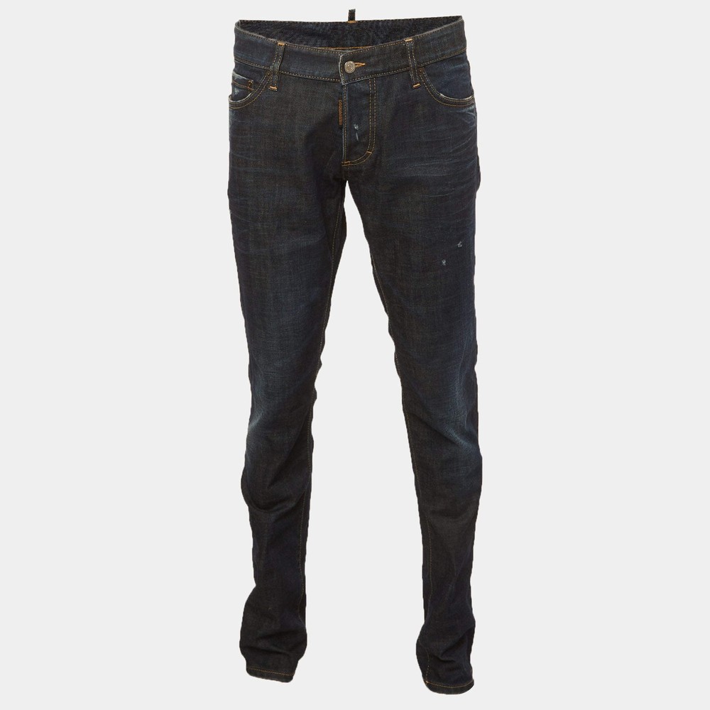 Dsquared2 Blue Distressed Denim Slim Fit Jeans XLWaist 38