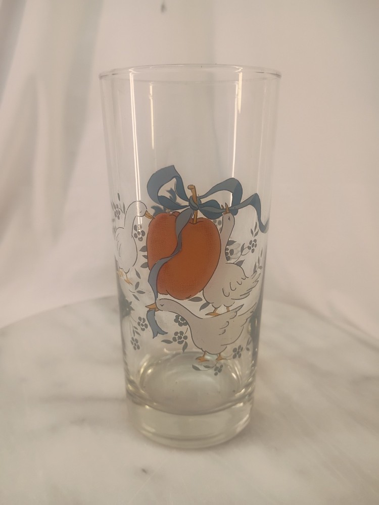 Vintage Marmalade Iced Tea Glass Tumbler  International Geese 6.25”