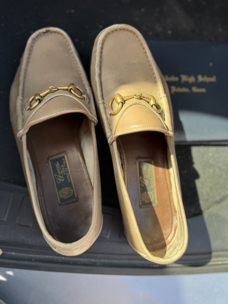 Gucci Horsebit Loafers Men's Size 9 Brown Leather Slip-On Dress Shoes Italy