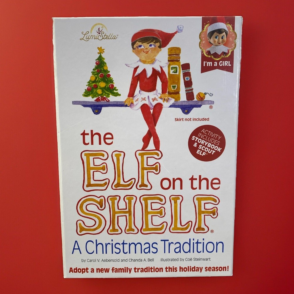 Blue-Eyed Light Skin Elf on The Shelf Doll with Christmas Story Book New