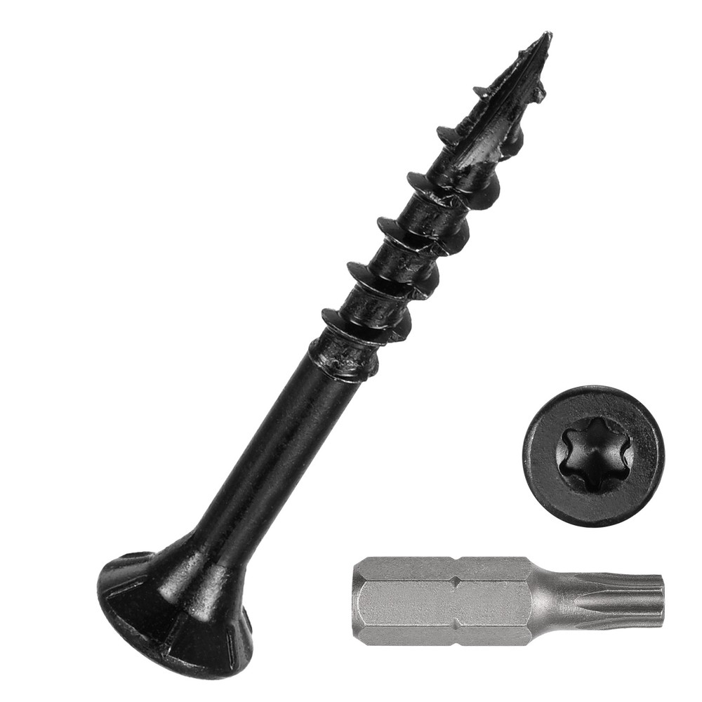 500 Black Carbon Steel Deck Screws - 8x1.5