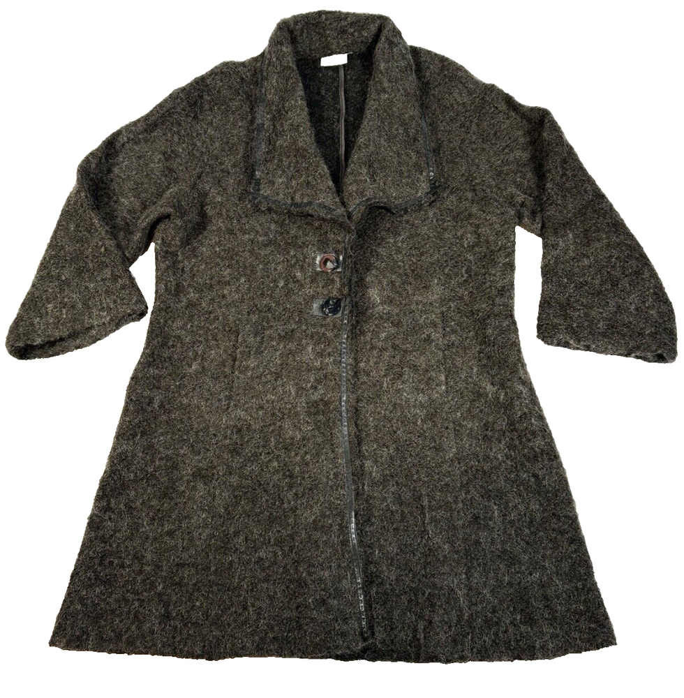 Gold By Micheal H Womens Virgin Wool/ Mink Hair Long Cardigan Coat Size UK18