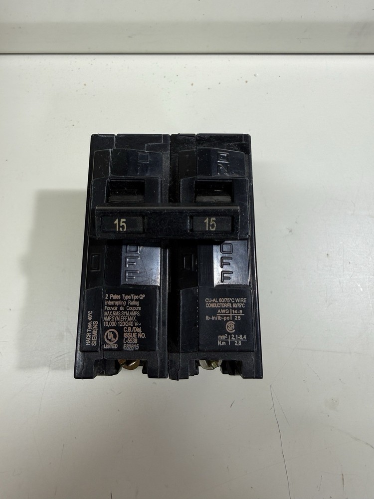 Siemens Q215 2 Pole 15A Circuit Breaker - New Open Box