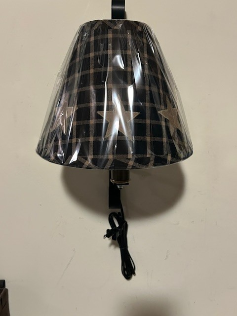 Wrought iron Wall Lamp with Star Shade - Plug In Lamp