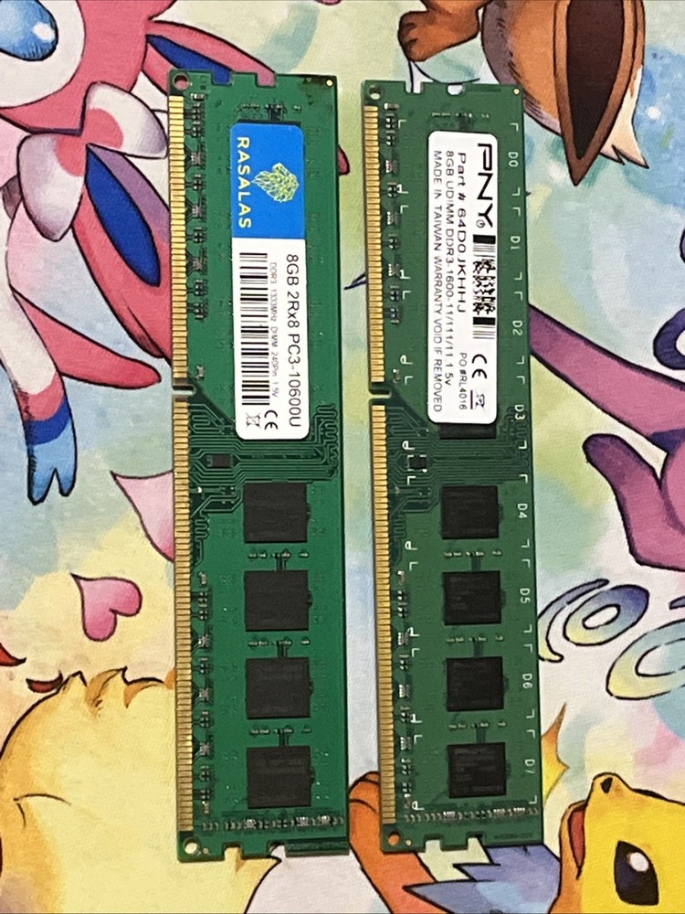 8 GB Ram Sticks 2x Used But Work “Tested”