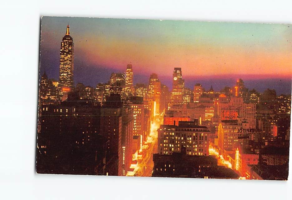 Postcard Broadway 7th Avenue Times Square Empire State NYC New York City USA