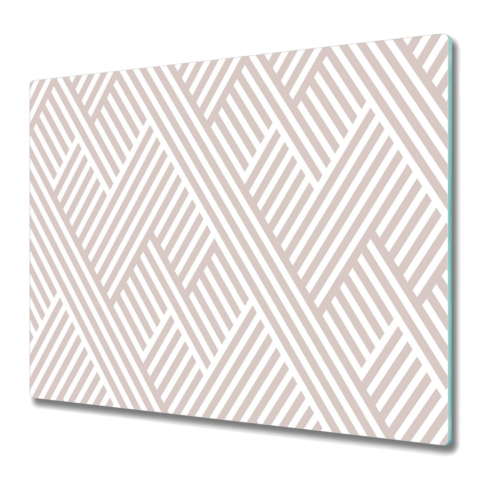 Glass Worktop Saver Broken lines geometric pastel pink stripped 60x52