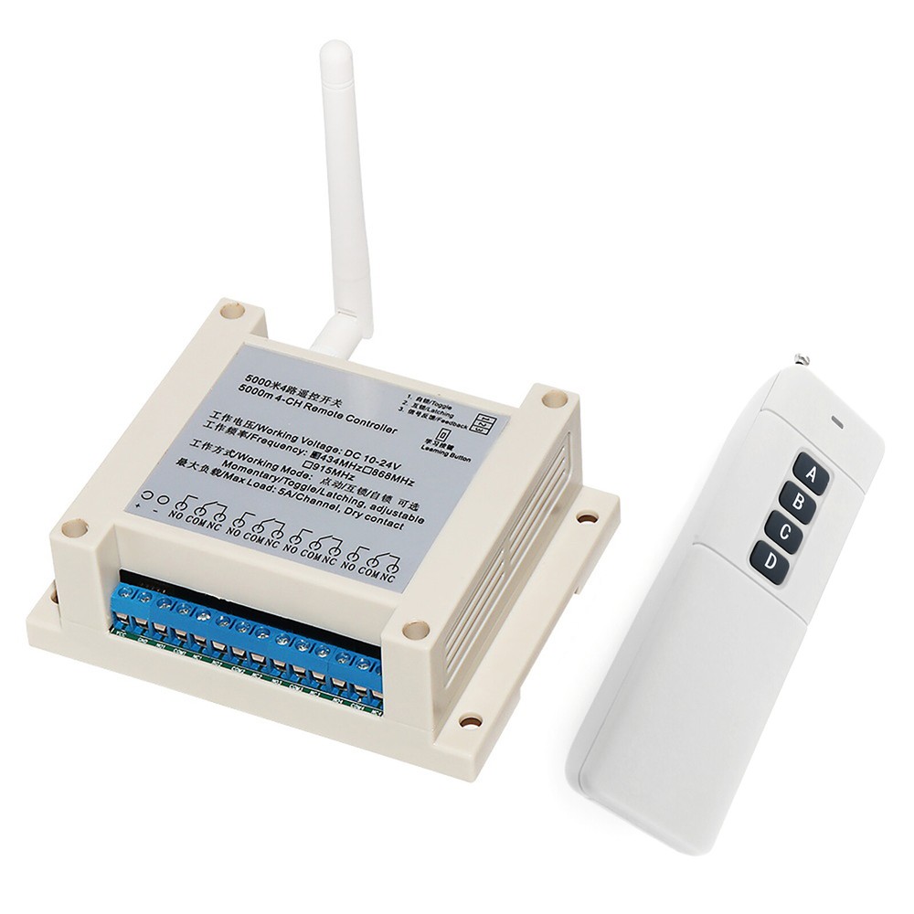 1 Set 5000m 4CH Wireless Bidirectional FSK Remote Control LED Switch 434MHz 12V for Long-Range Convenience and Energy Efficiency
