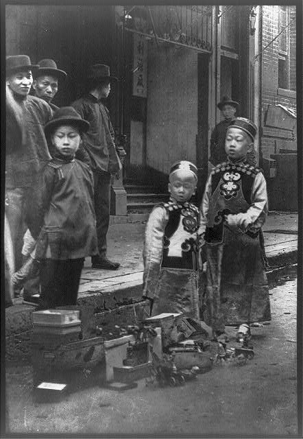 San Francisco CA Chinatown 1900s Chinese Boys Aristocrats Street Scene