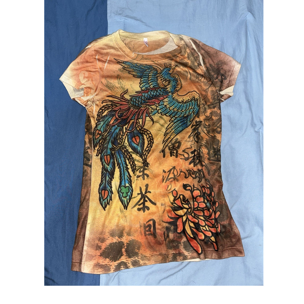 Love T Embellished Short Sleeve Shirt Y2K Asian Inspired