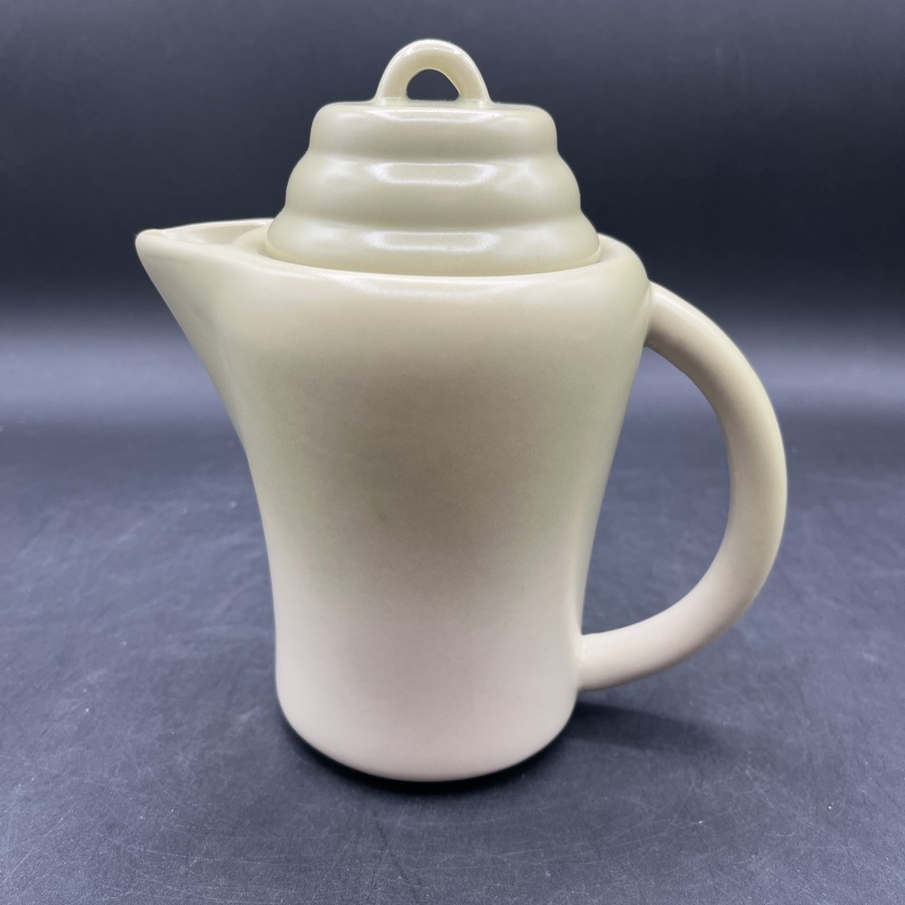 MSRF Inc Design Studios Ceramic Silk Glaze Retro Teapot Beehive Lid Ombre Green