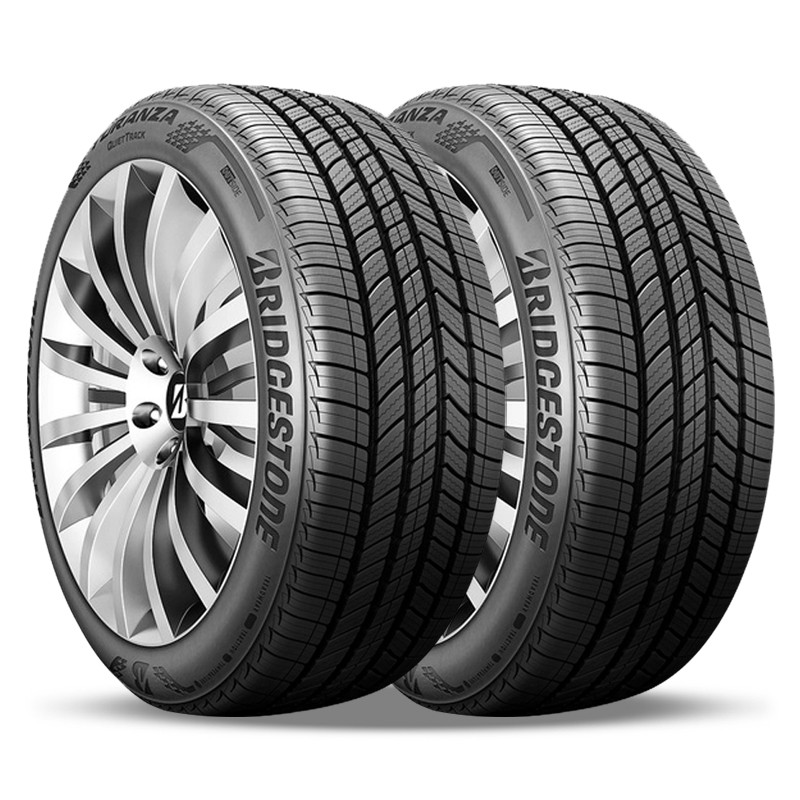 2 Bridgestone Turanza QuietTrack 225/55R17 97V 800AA Tires 80K Mileage Warranty
