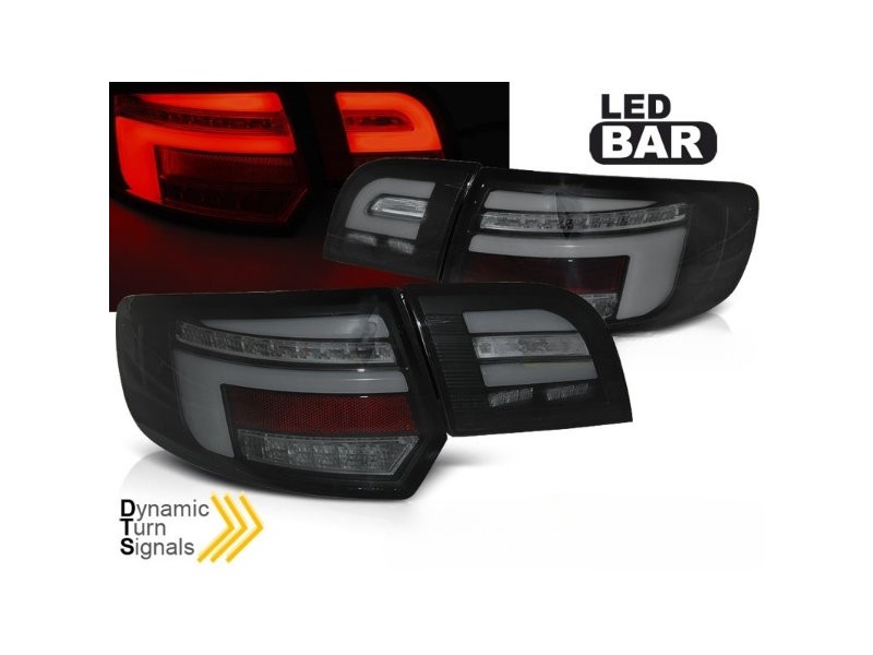 LED BAR TAIL LIGHTS BLACK SEQ fits AUDI A3 8P 5D 2008-2012 Hatchback