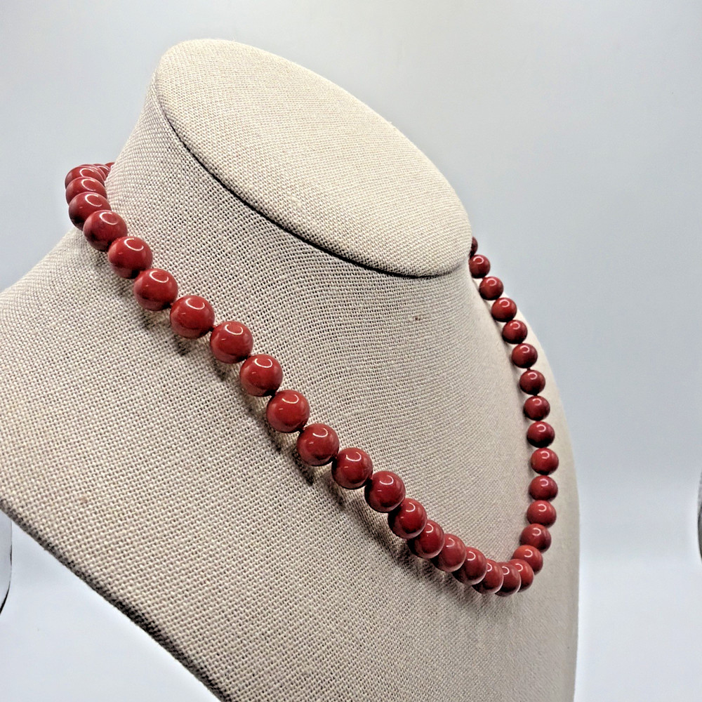 Vintage Red Glass Beaded Necklace