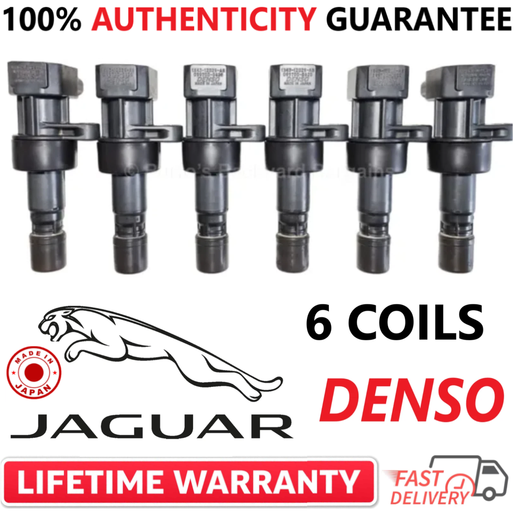 x6 OEM DENSO Ignition Coils For 1999-10 Jaguar X-Type S-Type 3.0L, 1X43-12029-AB