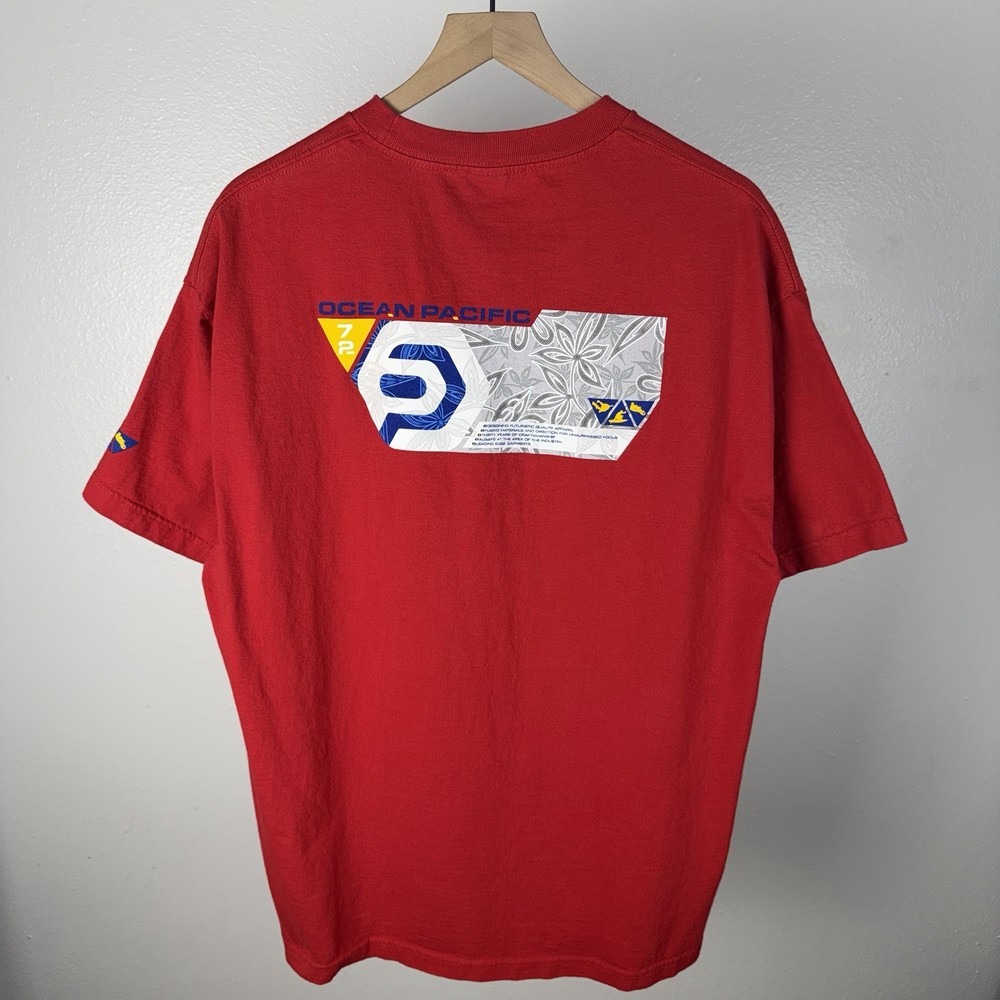 Vintage Ocean Pacific OP Sport International 90’s Y2K Surf Red 72 T Shirt XL