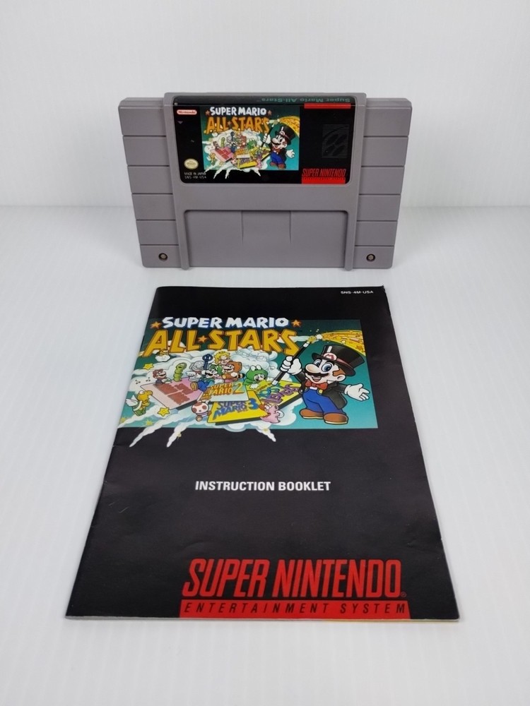 Super Mario All Stars (Super Nintendo SNES) Cart & Manual TESTED Free Shipping