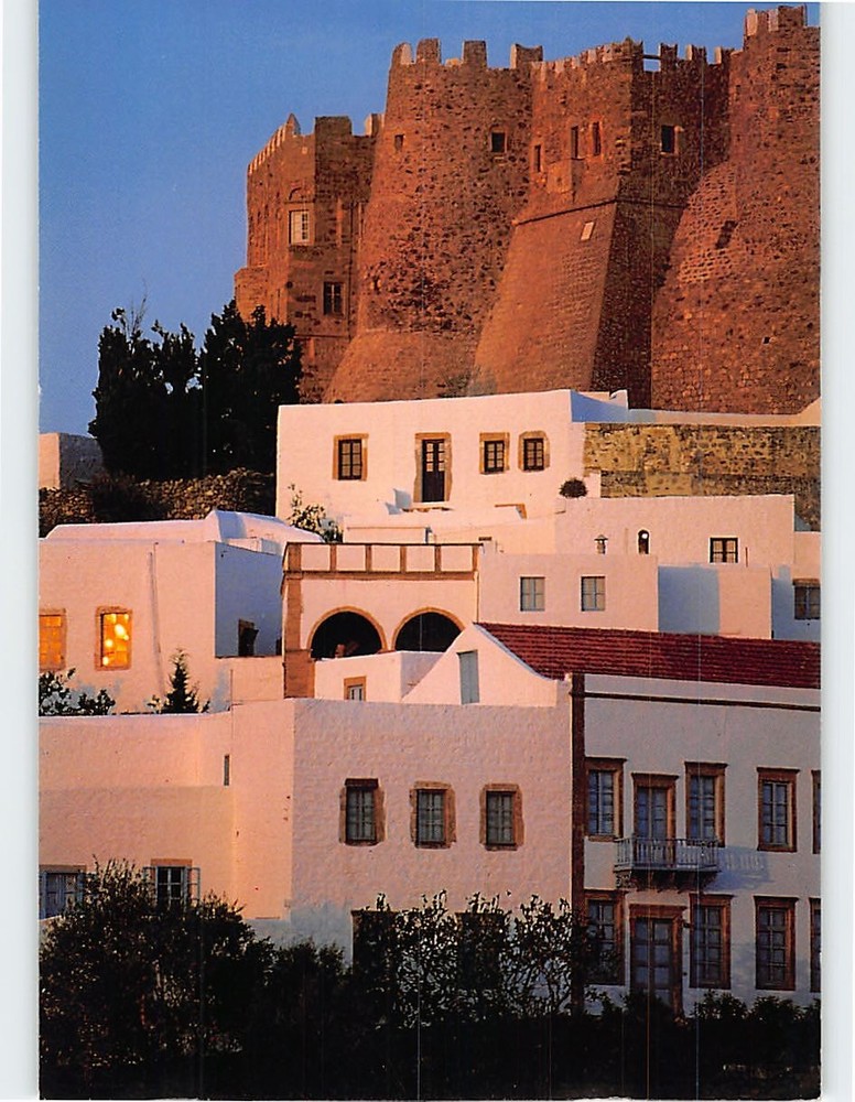 Postcard View of the Island of Patmos Greece
