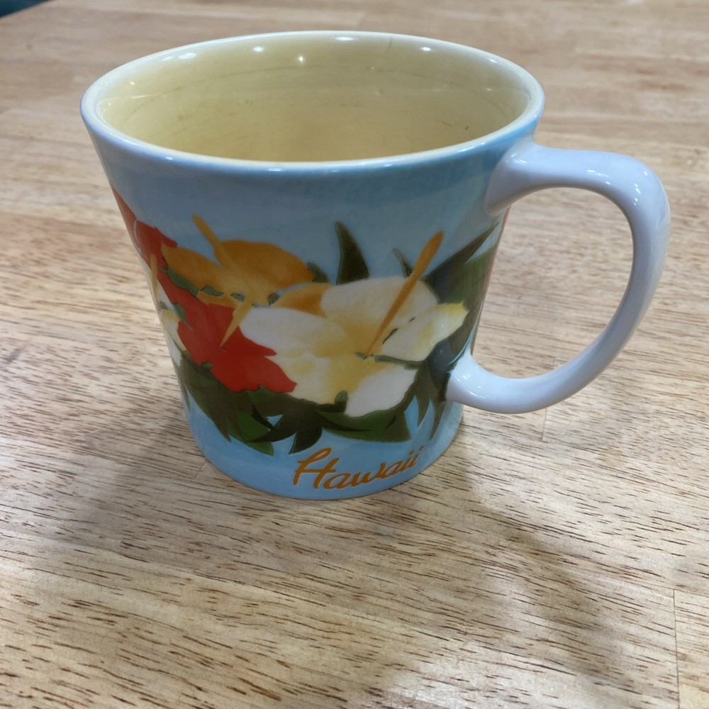 Starbucks Hawaii Mug, 2010, Shaded Yellow Interior, New Bone China Excellent Con